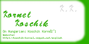 kornel koschik business card